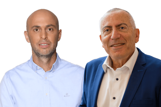 מימין: דוד בורנשטין, מנהל מחוז צפון, מנורה מבטחים ביטוח, צילום: שאולי לנדנר; חנן מאטס, מנהל מחוז ירושלים, מנורה מבטחים ביטוח, צילום: יעל צור